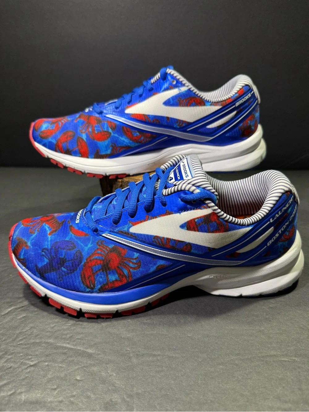 Brooks Launch 4 “ Boston Marathon “ Women’s Blue Lobster Sneakers Size- 8